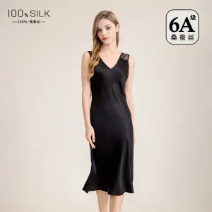 2026 New 100% Mulberry Silk Slip Dress Women Nightgown Elegant Camisole Midi Dress Summer Party Club Wear Lingerie Sleepwear - AliExpress Women's Sleep & Lounge