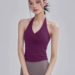 Women's Yoga Sportswear with Chest Pad V-ne Qui-drng Sexy Ba Hanging Ne Pilates Fitn Top Nylon Fabric Summer - AliExpress Shirts & Blouses