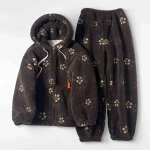 【 Double-layer Thickened 】Women's Winter Pajamas with Zipper Hooded Coral Fleece Can Be Worn Outside As A Couple's Home Wear Set - AliExpress Women's Sleep & Lounge