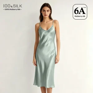 100% Real Mulberry Silk Elegant Women's Nightdress Sexy Comfortable Long Slip Dress Solid Color Satin Pajamas Nightgown Chemise - AliExpress Women's Sleep & Lounge