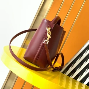 Women Burgundy Smooth Leather Mini Bucket Bag Top Handle Crossbody Bag Luxury Small Shoulder Purse - AliExpress Women's Handbags