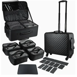 Rolling Cosmetic  Artist Train Case wheeled Makeup Rolling Luggage Women Professional Trolley Makeup Suitcase Trolley makeup bag - AliExpress Luggage