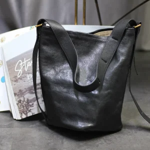 vintage lazy vegetable tanned cowhide women's shoulder bag weekend daily travel designer genuine leather ladies underarm bag - AliExpress Women's Handbags