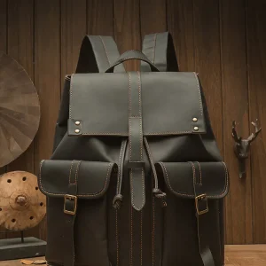 American Retro High-quality Top Layer Cowhide Metal Rivet Belt Buckle Design, Large Capacity Outdoor Travel Backpack For Women - AliExpress Women's Handbags