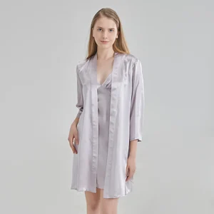 Jaxmonoy Women's 100% Real Silk Pajama Set 6A Mulberry Silk Slip Dress and Outwear Two Pieces Sets Ladies Spring Summer Fall Set - AliExpress Women's Sleep & Lounge