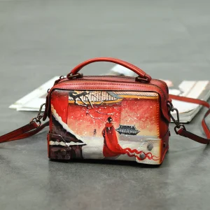 Hand-Painted Handbag Top-Layer Cowhide Leather Tannery Handmade Crossbody Women's Bag Original Design Style Fashionable - AliExpress Women's Handbags