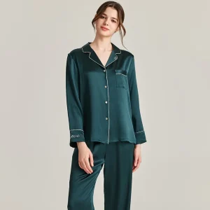 22MM 100% Mulberry Silk Spring and Autumn Ladies Pajamas Nightwear Two-Piece Set Diamond Long Sleeve Trousers Loungewear Pajama - AliExpress Women's Sleep & Lounge