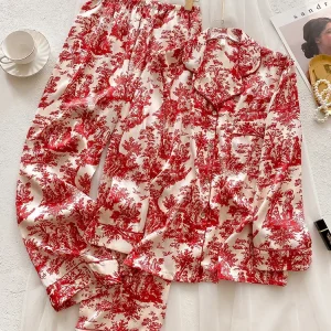 New Red Sleepwear Long Sleeve Thin 100%  Silk Luxury Home Furnishing Set - AliExpress Women's Sleep & Lounge