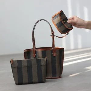 Women Small Size Tote 3 Pieces Set Handbag Pvc Waterproof Canvas Fabric Matching With Real Leather Vintage And Versatile Style - AliExpress Women's Handbags