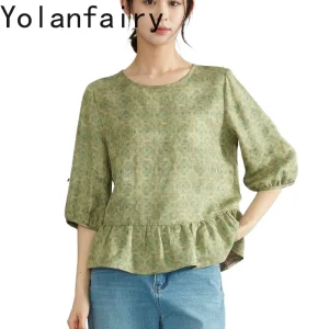 YOLANFAIRY Luxury 100% Real Mulberry Silk Blouse for Woman Elegant Three Quarter Sleeves Women's Blouses and Shirts tops mujer - AliExpress Shirts & Blouses