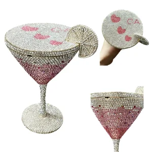 Blue /Pink Martin Cocktail Crystal Evening Bags Luxury Women Diamond Party Prom Clutches Goblet Rhinestone Lady Dinner Purse - AliExpress Women's Handbags