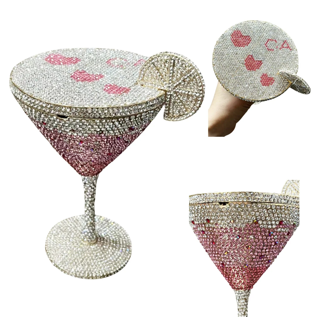 Blue /Pink Martin Cocktail Crystal Evening Bags Luxury Women Diamond Party Prom Clutches Goblet Rhinestone Lady Dinner Purse - AliExpress Women's Handbags