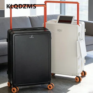 KLQDZMS Suitcase Women's Zipper Boarding Box Men's Aluminum Frame Trolley Case 20"24"26"28 Inch Large Capacity Travel Luggage - AliExpress Luggage