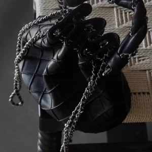 Black Fashion Chains Bucket Bag Genuine Leather Women BagHandbag Real Leather Unique Female Shoulder Crossbody Bag - AliExpress Women's Handbags