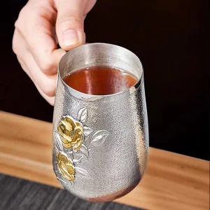 Pure Silver Cup for women, pure silver cup, pure silver 99.9%, water cup, tea, simple coffee cup - AliExpress Kitchen,Dining & Bar