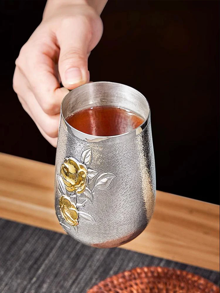 Pure Silver Cup for women, pure silver cup, pure silver 99.9%, water cup, tea, simple coffee cup - AliExpress Kitchen,Dining & Bar