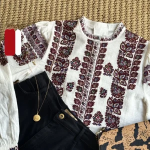 Heidd Early Spring 2026 Ethnic Style Heavy Embroidery Flower Pattern Stand Collar Shirt Women's Cotton Long Sleeve Breathable - AliExpress Shirts & Blouses