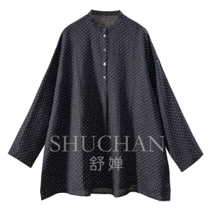 Diandian Starry Sky Blouse European Standard 100% Linen Loose Large Outline Small Polka Dot Shirt Women's 69J4 - AliExpress Shirts & Blouses