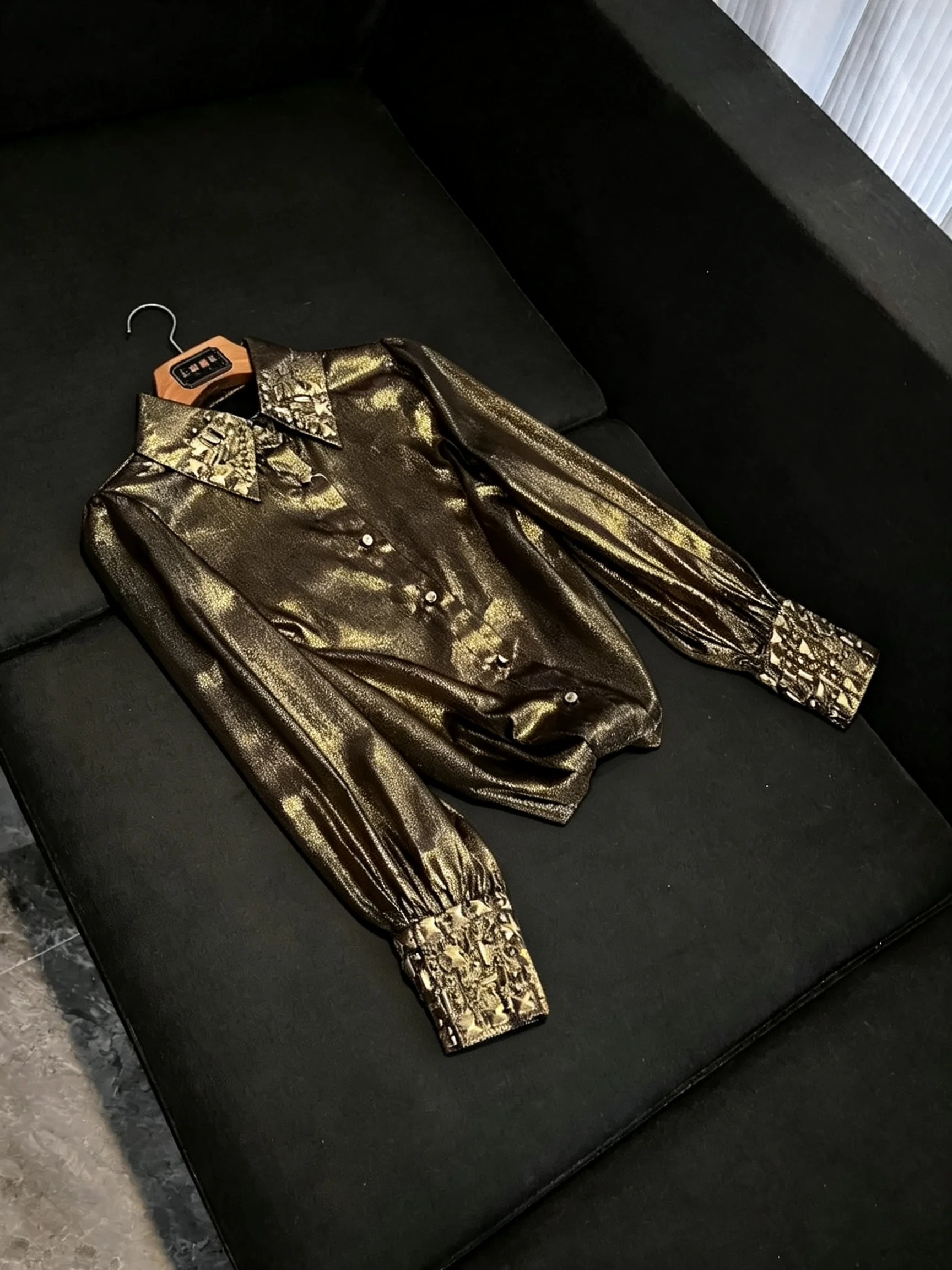 Retro Style Women's Long Sleeve Shirt Heavy Embroidery Edition Turn-down Collar Slim Fit Fashionable Top P214 - AliExpress Shirts & Blouses