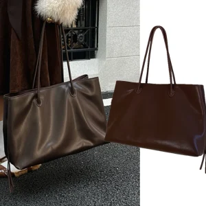 Jenny&Dave Minimalist Cowhide Tote Bag Large Capacity Shoulder Bags For Woman Commuting Leather Underarm bag 40*20*27cm - AliExpress Travel Bags
