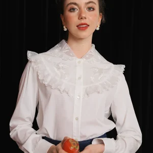 Spring Autumn Original Design Women Loose Vintage Exquisite Birds Embroidered White Shirts/blouses - AliExpress Shirts & Blouses