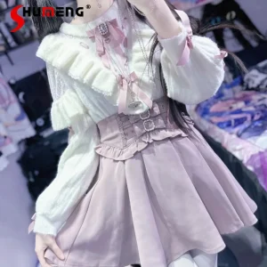 Japanese Mines Style Mass-Produced Round Neck Lace Patchwork Long Sleeve Bow Sweet Versatile Knitted Sweater Pullovers for Women - AliExpress Sweaters&Jumpers