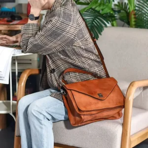 Casual handmade genuine leather women's handbag simple designer fashion natural real cowhide party shoulder messenger bag - AliExpress Women's Handbags