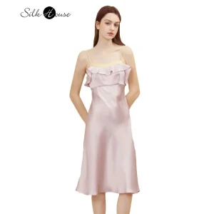 Color Blocking 19MM 100% Natural Mulberry Silk Satin Suspender Dress Hollowed Out Back Sexy Comfortable Women's Nightgown - AliExpress Women's Sleep & Lounge