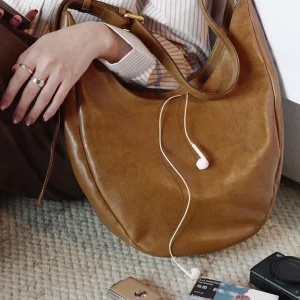 casual designer handmade first layer cowhide women large-capacity shoulder bag simple vintage genuine leather underarm bag - AliExpress Women's Handbags