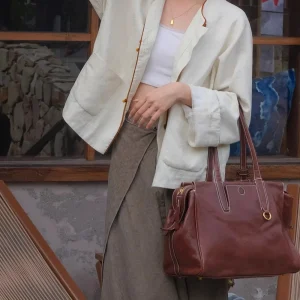 High-quality first layer cowhide women's large capacity tote bag Simple vintage soft cow leather handbag shopping shoulder bag - AliExpress Women's Handbags
