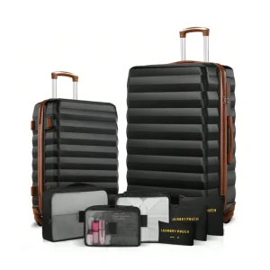 2 Piece Luggage Set with 6 Packing Bags ABS Spinner Suitcase Travel Set 20 28 Inch for Women Vacation - AliExpress Luggage