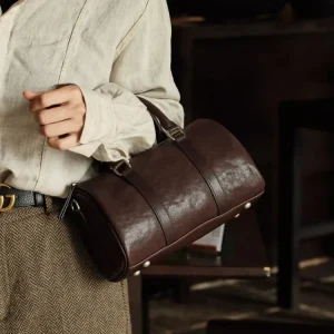 Black Fashion Simple Boston Pillow Drum Bag Genuine Leather Women Tote BagHandbag Real Leather Lady Shoulder Crossbody Bag - AliExpress Women's Handbags