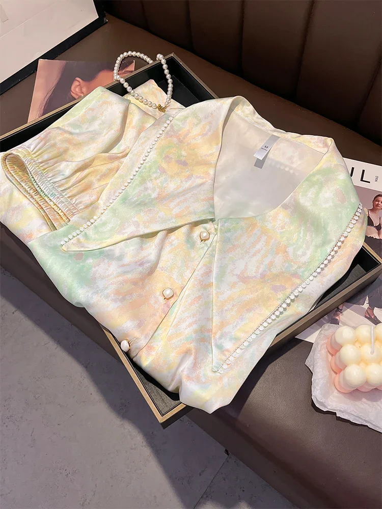 New Sweet High Quality Silk Sleepwear Long Sleeve Long Pants Home Clothing Set - AliExpress Women's Sleep & Lounge