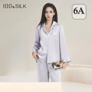 19 Momme 100% Mulberry Silk Pajamas Women Long Sleeve Long Pants Set Breathable Soft Loungewear Sleepwear - AliExpress Women's Sleep & Lounge