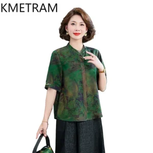 KMETRAM 100% Mulberry Silk Blouses Women 30MM Silk Xiangyunsha 2026 Summer Elegant Slimming Half-sleeve Shirts Camisas De Mujer - AliExpress Shirts & Blouses