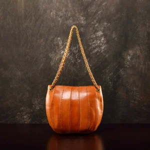 Leather armpit bag, leather crossbody bag, women's versatile and fashionable chain bag, brown bucket bag, retro shoulder bag - AliExpress Women's Handbags