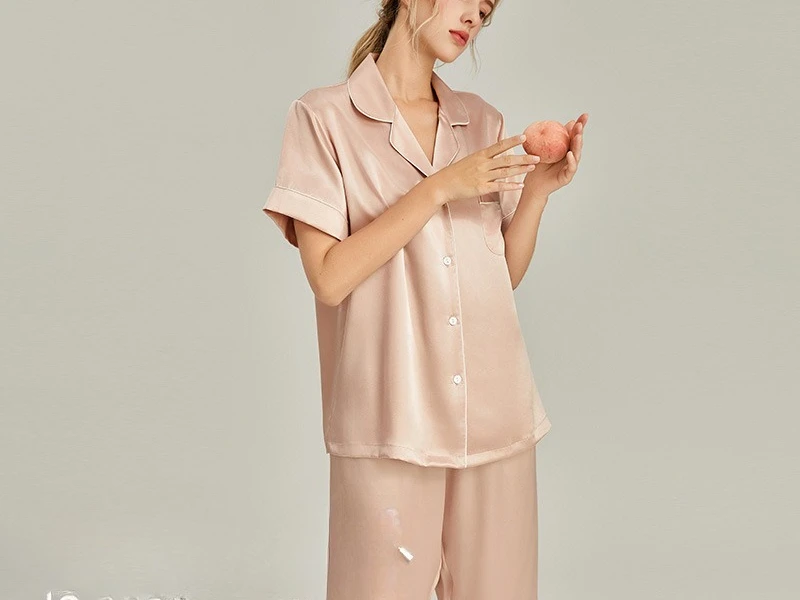 Summer New Women's Silk Pajamas Set Short Sleeved Top Trousers 100% Mulberry Silk for Comfortable Loungewear Outdoor Use XXL - AliExpress Women's Sleep & Lounge