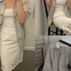 Women's Linen Work Shirt Long Sleeve Collared Breathable Loose Sun Protection Outerwear Striped Dongda Gate Style Summer Fashion - AliExpress Shirts & Blouses