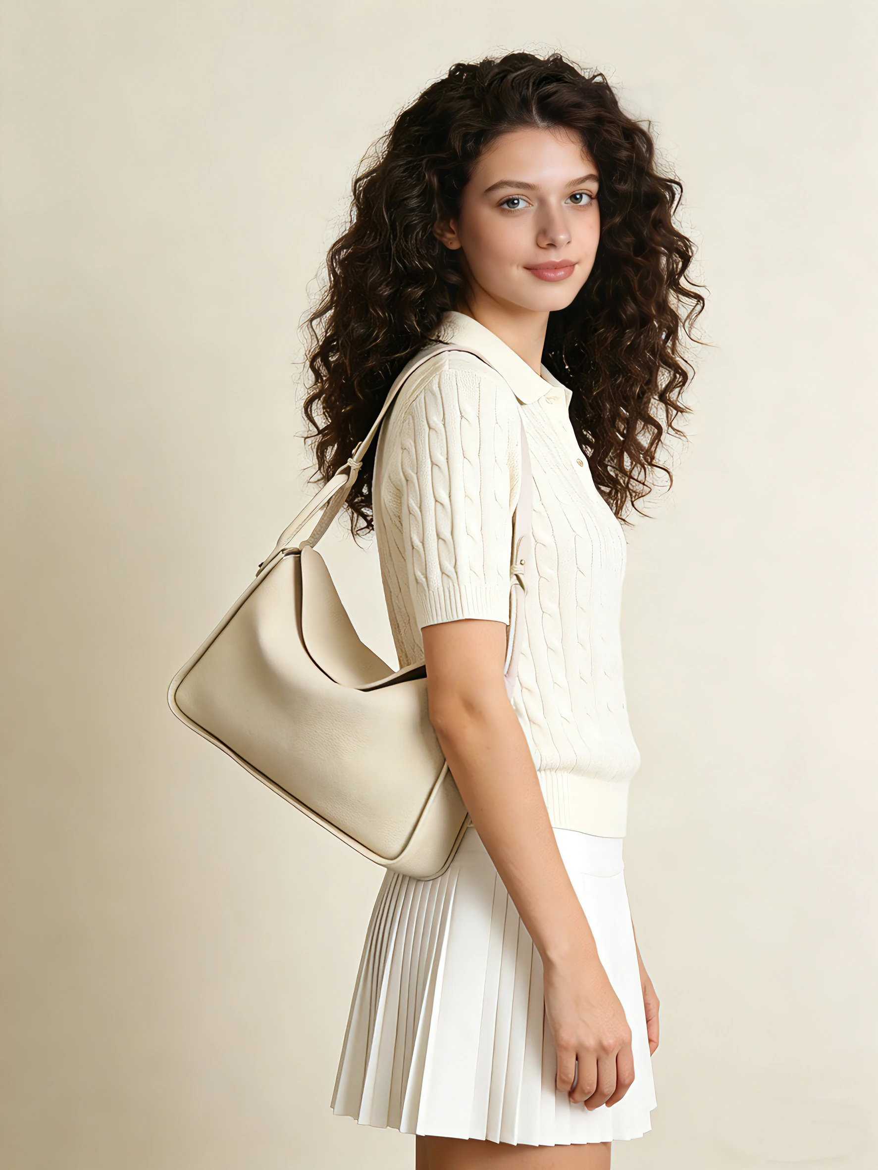 Fashionable Top-Layer Cowhide Leather Ladies Shoulder Bag Underarm Bag High-End Handbag Hobos Handbag - AliExpress Women's Handbags