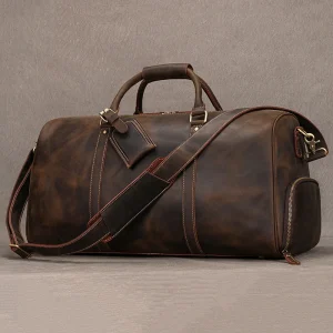 Men's Travel Bag Big Capacity Genuine Leather Travel Duffel With Shoe Pocket Large Luggage Shoulder Bag Waterproof Male Handbag - AliExpress Travel Bags