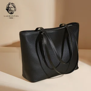 LAORENTOU Large Capacity Bucket Tote Bag For Women Genuine Leather Simple Daily Shoulder Handbag Purse Gift For Wife,Girlfriend - AliExpress Women's Handbags