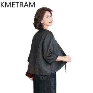 KMETRAM 25.2% Mulberry Silk Women Shirt 2026 Spring Retro Elegant Three Quarter Sleeve Shawl Blouse Woman Clothes Blusa Feminina - AliExpress Shirts & Blouses
