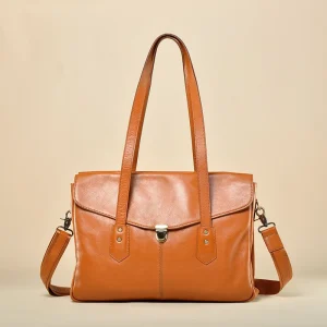 Vintage Leather Shoulder Bag for Women, Large Leather Purse Crossbody Handbag with 14 Inch Laptop Compartment, Retro Satchel Wor - AliExpress Women's Handbags