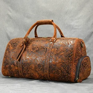 52cm Vintage Genuine Leather Travel bag for Men Crazy Horse Leather Travel Duffle Large Shoulder Bag Cowhide Bag Weekend Bag - AliExpress Travel Bags