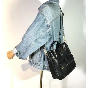 Fashion Designer Luxury Genuine Leather Ladies Handbags Weekend Daily Handmade Real Cowhide Women's Black Shoulder Messenger Bag - AliExpress Women's Handbags