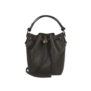 TORY BURCH T Monogram Raffia Bucket Bag in Black Coffee 164889 - AliExpress Women's Handbags