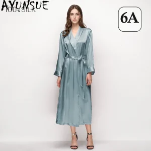 AYUNSUE 100% Mulberry Silk Robes for Women 16MM Silk Night Wear Female 2026 Spring Summer Sleepwear Bathrobes Pijama Feminino - AliExpress Women's Sleep & Lounge