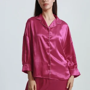 19MM 100% Mulberry Silk Long Sleeve Pants Pajama Two Piece Set Nightwear Autumn Pyjama Ladies' Homewear Casual Pajama Sleepwear - AliExpress Women's Sleep & Lounge