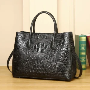 Classic crocodile-pattern tote bag - Large capacity handbag for women, single shoulder strap, crossbody style, women's bag - AliExpress Women's Handbags