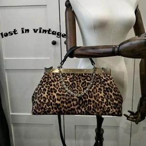 LOST IN VINTAG Artficial-leather Bags with Leopard Print Embossing Evening Purse Ball Party Clutch B Frame Bag 32x18x14cm Metal - AliExpress Women's Handbags